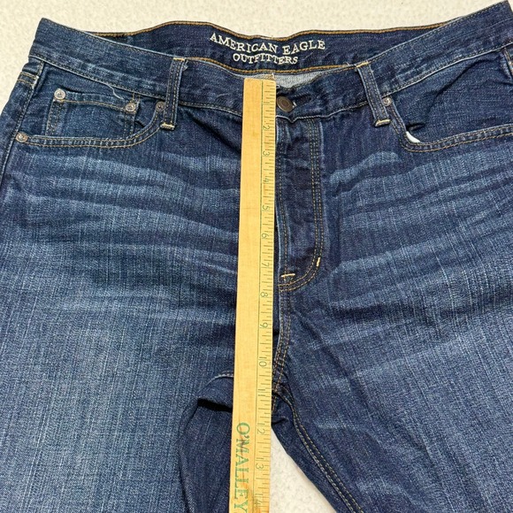 American Eagle Vintage Hi-Rise Jeans Dark Wash Denim Womens Size 16 Short - Picture 7 of 9